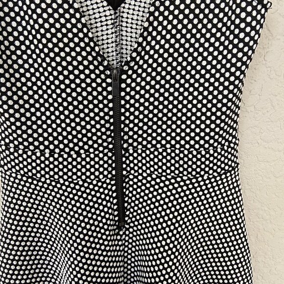✨2/$20✨ Forever 21 Black and White Polka Dots A-Line Dress Size Medium - Picture 8 of 12